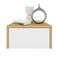 Szafka nocna wisząca VANESSA 30cm Dąb Kamienny + Front biały MAT Stolik