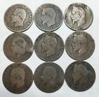 moneta Francja 5 centimes Napoleon III XIX wiek