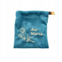 Etui Woreczek Na Różaniec Materiałowe - Denim Blue