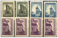 1945 Polska Fi.377-379 ** Odmiany ZABYTKI GDAŃSKA **