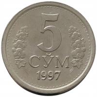 49593. Uzbekistan - 5 sumów - 1997r.