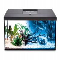 AKWARIUM 35L 40x25x35cm POKRYWA LED DZIEŃ/NOC LEDDY PAP+ 4 gratisy
