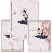 Набор из 3 картины A3 плакаты, балерина танцовщица