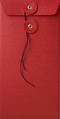 DL декоративные конверты с кнопками красный металлик