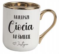 Kubek Elegant dla CIOCI na prezent NAJLEPSZA CIOCIA na ŚWIECIE dowolne imię