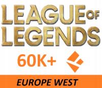 league of legends fresh smurf konto EUW 60k BE Aged bez historii