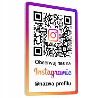 Naklejka Obserwuj nas na Instagramie QR 10x15 cm #F00WAIG druk na folii