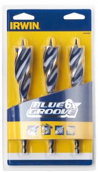 IRWIN WIERTŁA ŚWIDRY DO DREWNA BLUE GROOVE 6x ZESTAW ŚWIDRÓW WIERTEŁ 3szt.