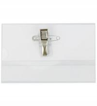 Identyfikator z klipsem i agrafką przeroczyste PCV 9x5,5cm GRAND