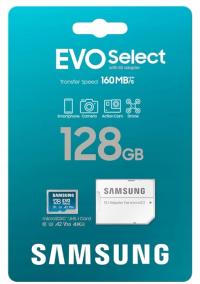 KARTA PAMIĘCI SAMSUNG microSDXC 128GB EVO SELECT UHS-I U3 130MB + ADAPTER