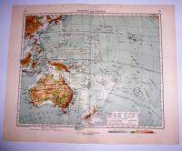 MAPA AUSTRALIA OCEANIA 1934 Minerva Atlas