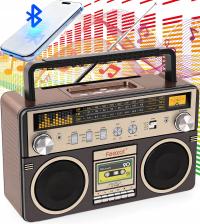 PRZENOŚNE RADIO SIECIOWO BATRYJNE RETRO BLUETOOTH AKUMULATOROWE FM AM