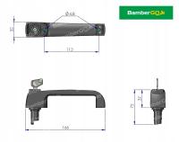 Klamka drzwi lewa Ursus MF Bizon MTZ z kluczykiem