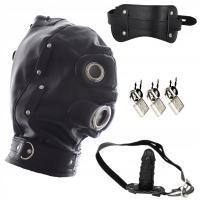 Маска для подавления чувств с кляпом-пенисом 10 см