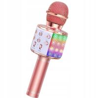 Mikrofon karaoke ze światełkami LED - 2023 RÓŻOWE