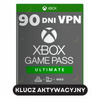 SYBSKRYPCJA XBOX GAME PASS ULTMATE 3 MIESIĄCE 90 DNI LIVE GOLD CORE KOD VPN
