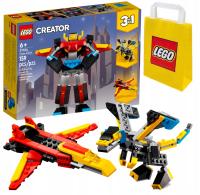 Zestaw Prezent LEGO Creator 31124 SUPER ROBOT 3w1 Samolot Smok 6+ Torba