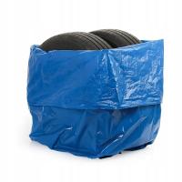 Worki na opony 100x110 cm, niebieskie 150L folia LDPE mocne, rolka 10 sztuk