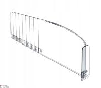 Oddzielacz towaru 120x485mm z frontem, przezroczysty