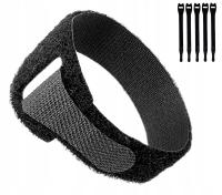 Rzepy opaski czarne do wędki 23cm x 2cm x 3,2cm SZEROKIE 5szt