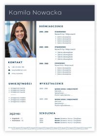 SZABLON WZÓR CV RESUME 1 strona MS WORD (docx), CANVA