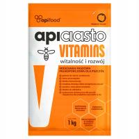 Ciasto pokarm z witaminami fondant Apiciasto Vitamins 1kg dla pszczół