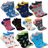 Skarpetki damskie bawełniane stopki wielokolorowe zestaw 10 par