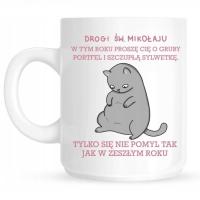 Kubek na święta z kotem list świąteczny kubek mikołajki
