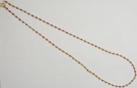 8.cv.ZŁOTY NASZYJNIK z RÓŻOWYMI KAMYKAMI XIX w.