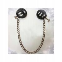 Zaciski do sutków BDSM z łańcuchem RX-0045 - czarne
