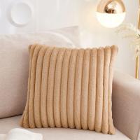 Poszewka Pluszowa Na Poduszkę Tłoczone Pasy Dekoracyjna Miękka 40x40cm