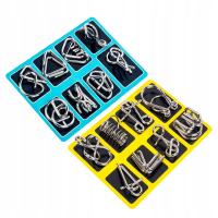 16 pcs Pierścień Puzzle z drutu metalowego Łamigłówki DEDUKCJI INTELIGENCJI