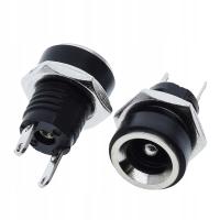 GNIAZDO DC 2.1 / 5.5 PLASTIK DO MONTAŻU W OBUDOWIE 2 PIN