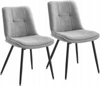 Krzesła do jadalni szenilowe zestaw 2 szt. Tapicerowane Nowoczesne Komplet