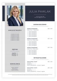 SZABLON WZÓR CV RESUME 1 strona MS WORD (docx), CANVA