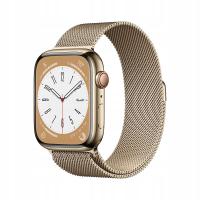 Smartwatch Apple Watch series 8 GPS 45mm złoty z bransoleta stal