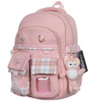 PLECAK SZKOLNY DLA DZIEWCZYNKI DZIECIĘCY TORNISTER RÓŻOWY KLASA 1 - 3