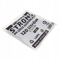 Worki budowlane 120 litrów 5 sztuk bardzo mocne czarne na gruz, odpady bud