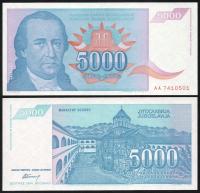 $ Jugosławia 5000 DINARA P-141a UNC 1994