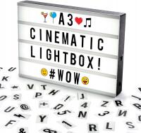 Cosi Lightbox Podświetlana Tablica z Literami Napisami A3, Light Cinema Box