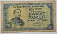 Czechosłowacja 20 koron 1945 Karel Havlíček REPUBLIKA ČESKOSLOVENSKÁ 1229