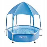 Basen brodzik ogrodowy stelażowy z daszkiem 183x38 cm 28209 INTEX
