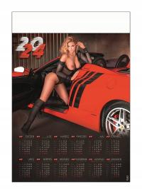 Moto dupeczka sexy hot topless girl B1 kalendarz 2024 red ferrari women