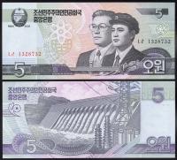 $ Korea Północna 5 WON P-58 UNC 2002