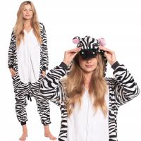 Piżama Damska Kombinezon Kigurumi Onesie Zebra Biało Czarna 155-165 cm