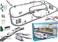 Электрическая железная дорога поезд локомотив большой трек здания знаки мост 9 м
