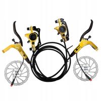 Zestaw hydraulicznych hamulców do roweru elektrycznego złoty