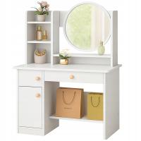 ТУАЛЕТНЫЙ СТОЛИК С ЗЕРКАЛОМ С ЯЩИКАМИ БЕЛЫЙ ДЛЯ МАКИЯЖА ГЛАМУР СКАНДИНАВСКИЙ СТИЛЬ