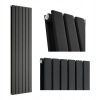 Grzejnik ozdobny pionowy dekoracyjny CZARNY panelowy podwójny 180cm x 42cm