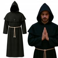 Strój księdza mnicha habit kostium ksiądz mnich czarny zakonnik 176-182